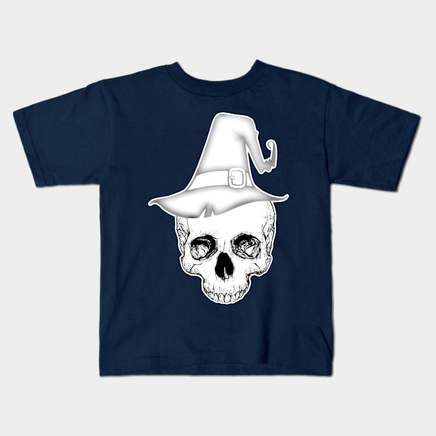 Witch Skull Kids T-Shirt by Moon._.in._.Pisces
